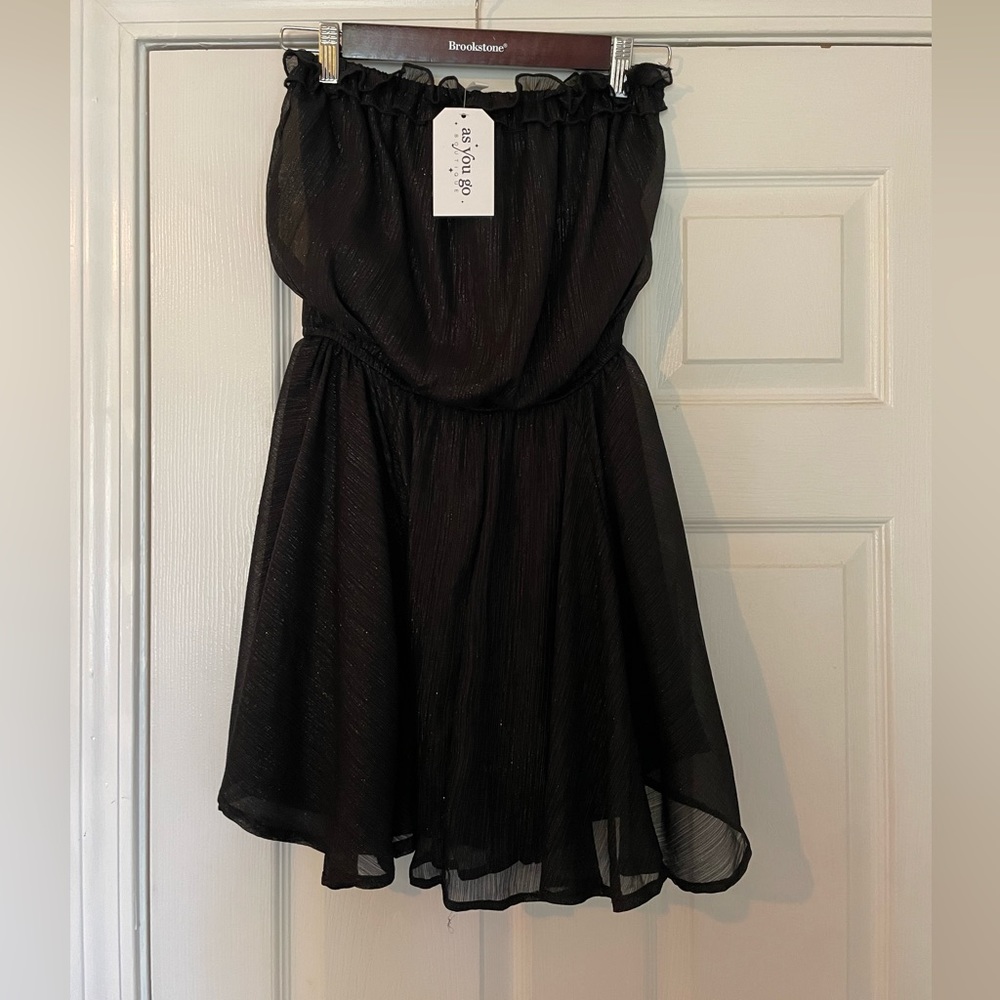 Strapless sparkley mini dress